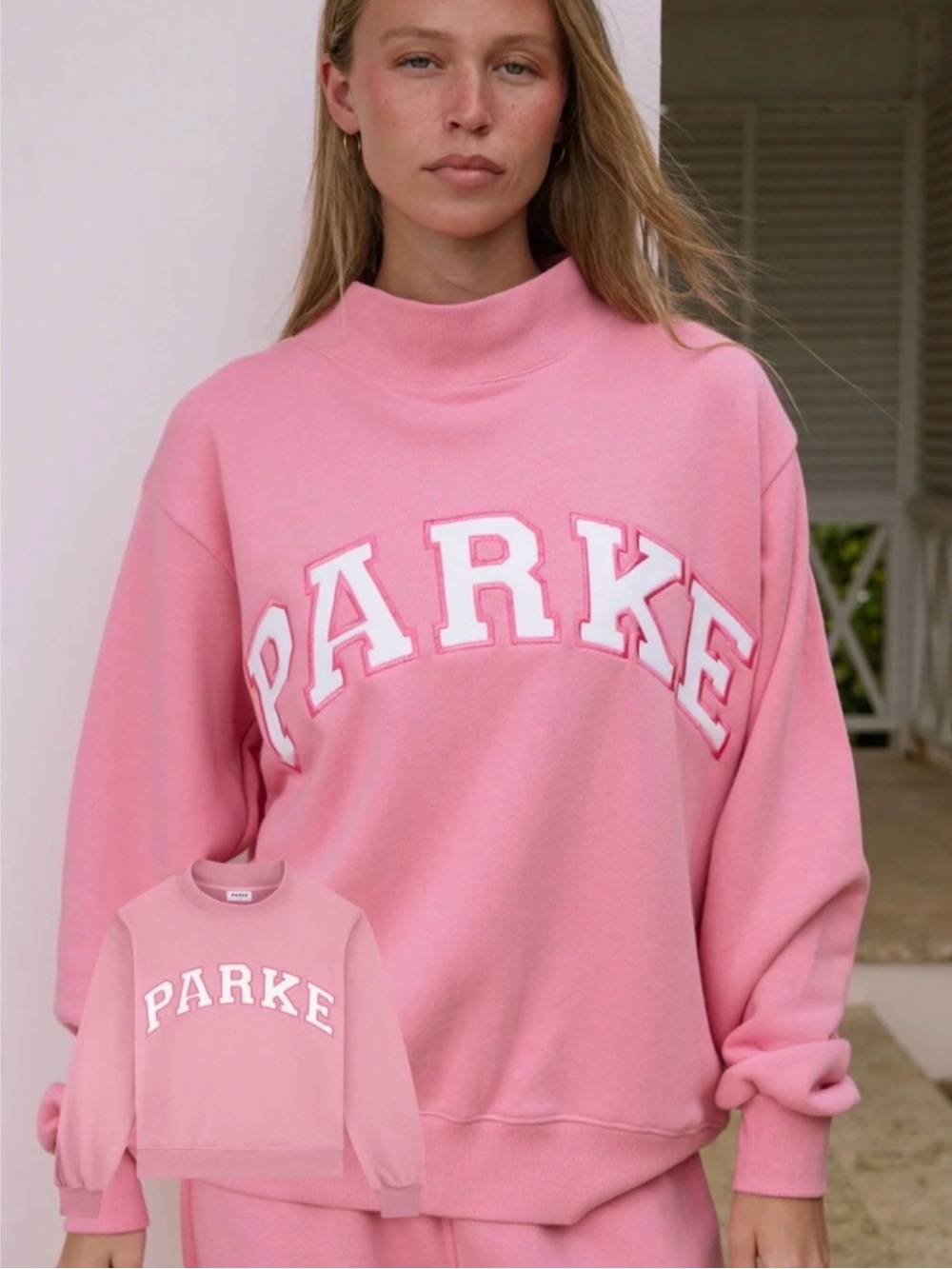 Brand New S/M PARKE Mockneck Sweatshirt From the Summerland Drop! Color-Conch